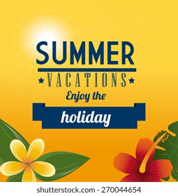 Summer design over beachscape background, vector illustration.