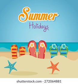 Summer design over beachscape background, vector illustration.