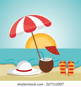 Summer design over beachscape design, vector illustration.