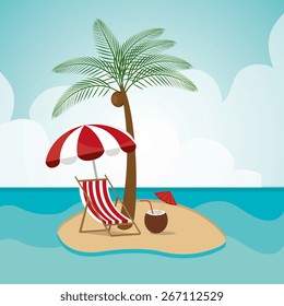 Summer design over beachscape design, vector illustration.