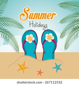Summer design over beachscape design, vector illustration.