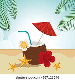 Summer design over beachscape design, vector illustration.