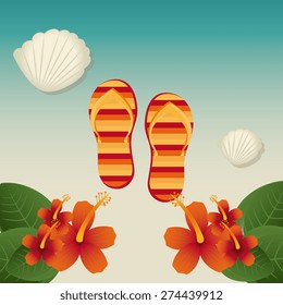 Summer design over beachscape design, vector illustration.