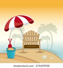 Summer design over beachscape design, vector illustration.