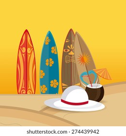 Summer design over beachscape design, vector illustration.