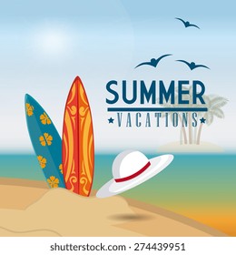 Summer design over beachscape design, vector illustration.