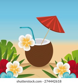 Summer design over beachscape design, vector illustration.