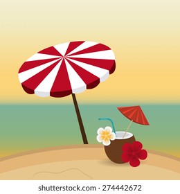 Summer design over beachscape design, vector illustration.