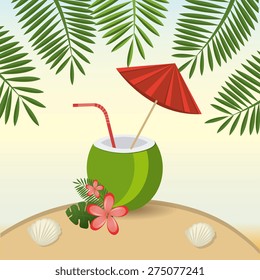 Summer design over beachscape design, vector illustration.