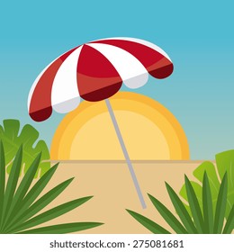 Summer design over beachscape design, vector illustration.