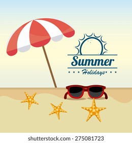 Summer design over beachscape design, vector illustration.