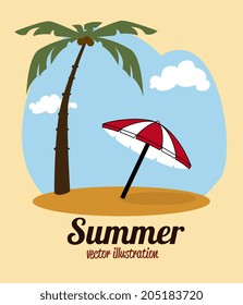 Summer design over beige background, vector illustration
