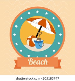 Summer design over beige background, vector illustration
