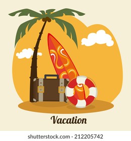 Summer design over beige background, vector illustration
