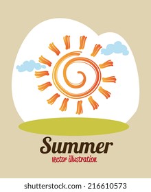 Summer design over beige background, vector illustration