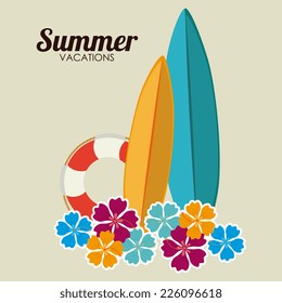 Summer design over beige background, vector illustration