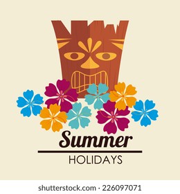 Summer design over beige background, vector illustration