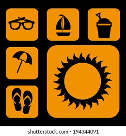 Summer design over black background, vector illustration