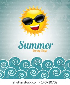summer design over blue background vector illustration