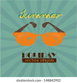 summer design over blue background vector illustration 