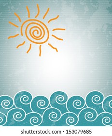 summer design over blue background vector illustration  