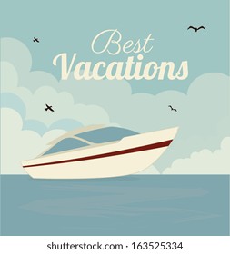 summer design over blue background vector illustration summer design over blue background vector illustration