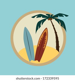 summer design over blue background vector illustration    