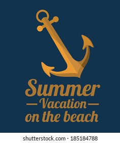 Summer design over blue background, vector illustration