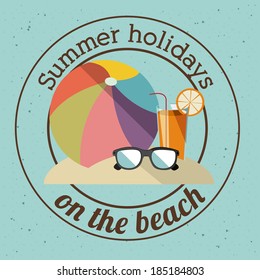 Summer design over blue background, vector illustration
