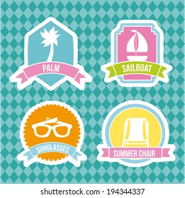 Summer design over blue background, vector illustration Summer design over blue background, vector illustration