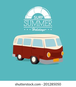 Summer design over blue background, vector illustration