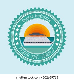 Summer design over blue background, vector illustration