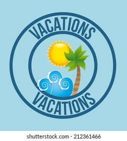 summer design over blue background vector illustration