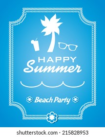 summer design over blue background vector illustration