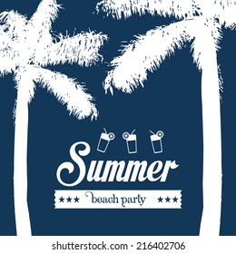 summer design over blue  background vector illustration