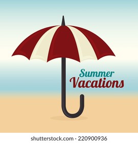 Summer design over blue background, vector illustration