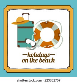 Summer design over blue background, vector illustration