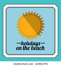 Summer design over blue background, vector illustration