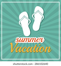 Summer design over blue background, vector illustration.