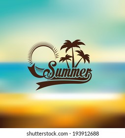 Summer design over blur background, vector illustration