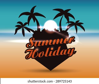 Summer design over blur background, vector illustration.