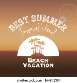 summer design over brown background vector illustration    