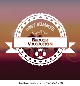 summer design over brown background vector illustration    