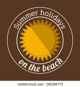 Summer design over brown background, vector illustration