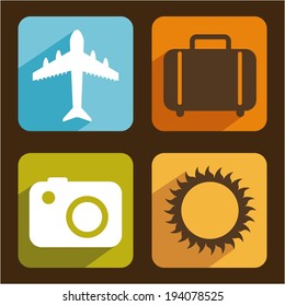 Summer design over brown background, vector illustration