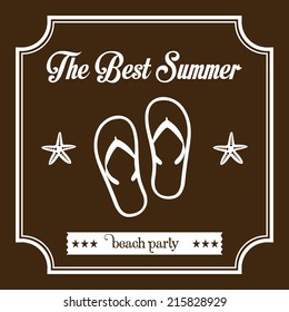 summer design over  brown background vector illustration