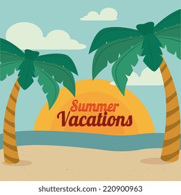 Summer design over colorful background, vector illustration