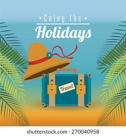 Summer design over colorful background, vector illustration.