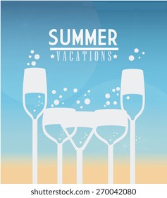 Summer design over colorful background, vector illustration.