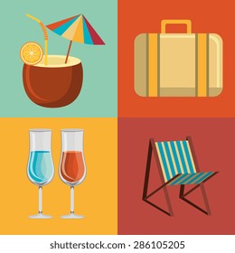 Summer design over colorful background, vector illustration.
